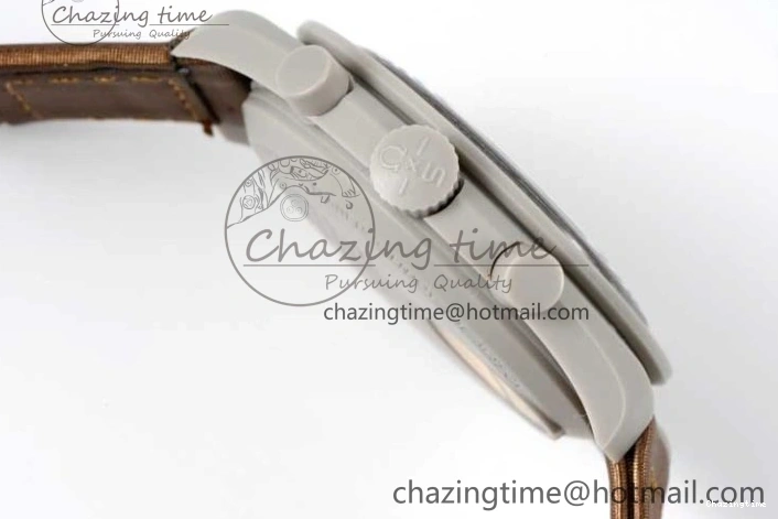 0427 Speedmaster Misson To Saturn 1:1 Best Edition Beige Dial On Nylon Strap Quartz Casual 7861